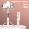 Extendable 1M Bluetooth Selfie Stick with Fill Light and Tripod Stand for Handheld TikTok Live Desk Mount