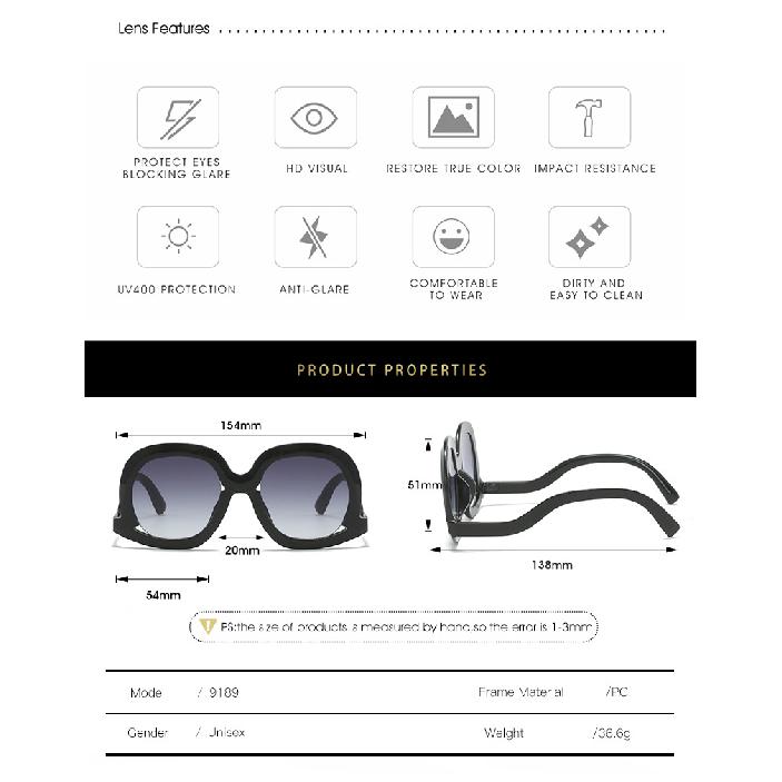 Women's sunglasses, retro oversized frames, trendy sunglasses