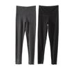 Women's Silk-Protein High Waist Velvet Pants, Black/Gray 2-Piece: Vertical Striped, Warm for Autumn/Winter