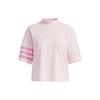 Neo Trefoil Short Sleeve Mock Neck Tee Women Tops Pink GP5470