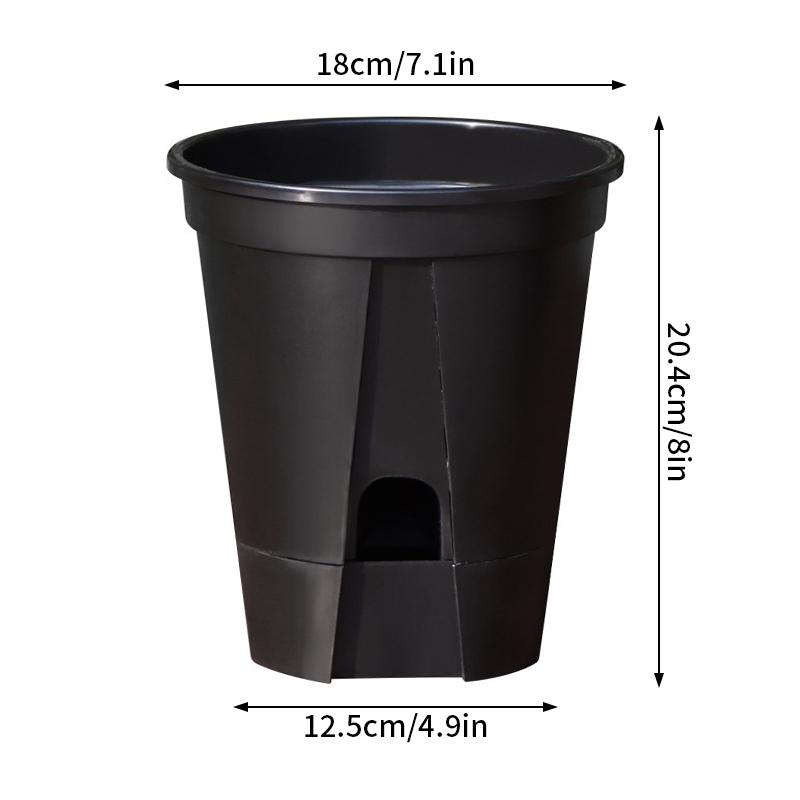 Double-layer Round Flowerpot Lazy Flower Pots Hydroponic Plastic Flowerpot Self Watering Flower Pot Water Absorption Planter