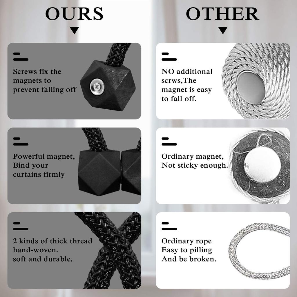 Modern Magnetic Curtain Ties - Adjustable, Strong Fixing for Bedroom and Living Room Decoration