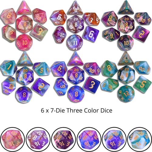 RPG Dice Set, 30 X 7-Die DND Polyhedral Dice (210 Pieces) with Large Drawstring Bag for Dungeons and Dragons Tabletop Roleplaying Games
