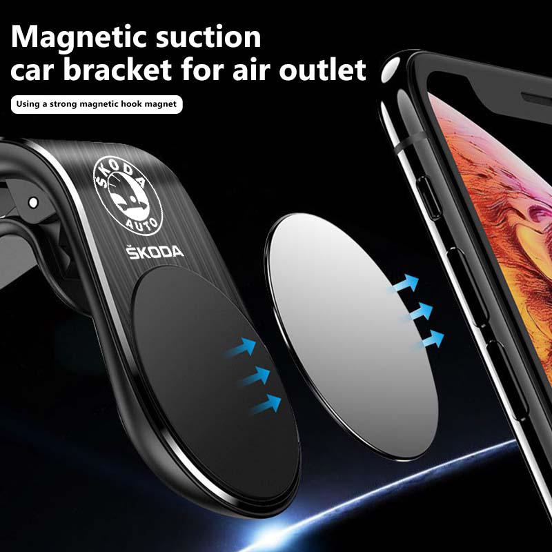 ptncy6 Car Styling Phone Holder Air Vent Mobile Support Magnetic Cell phone Support For Skoda Octavia Superb RAPID FABIA KAMIQ KAROQ