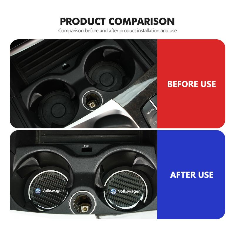 2pcs Car Water Coaster Cup Pads Non-Slip Mats Accessories For Volkswagen VW Polo Jetta Sagitar Magotan Passat B5 B6 B7 CC Tiguan zh5