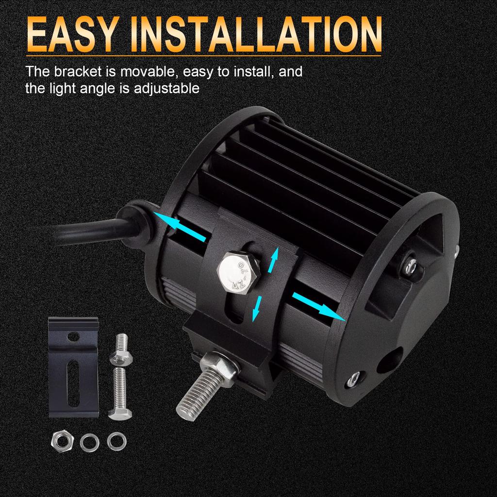 Светодиодный рабочий фонарь с широким углом обзора, светодиодный рабочий фонарь 12 В 24 В IP67, сельскохозяйственная техника, ночная рыбалка, снегоочиститель, морской (2 куска)