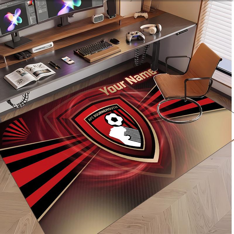 Personalized Crystal Velvet Carpet Bournemouth Football Pattern Non Slip Floor Rug