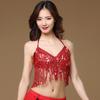 Belly Dance Sequin Fringe Top Nightclub Performance Halter Bra Dance Wear Show Costumes Halter Bra Performance Top