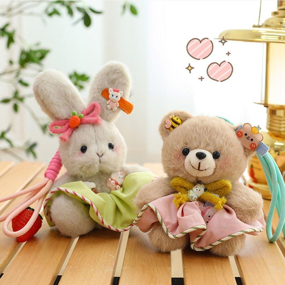 Мультяшный кролик медведь плюшевая кукла подвеска многоцветный автомобиль подвесное украшение универсальный