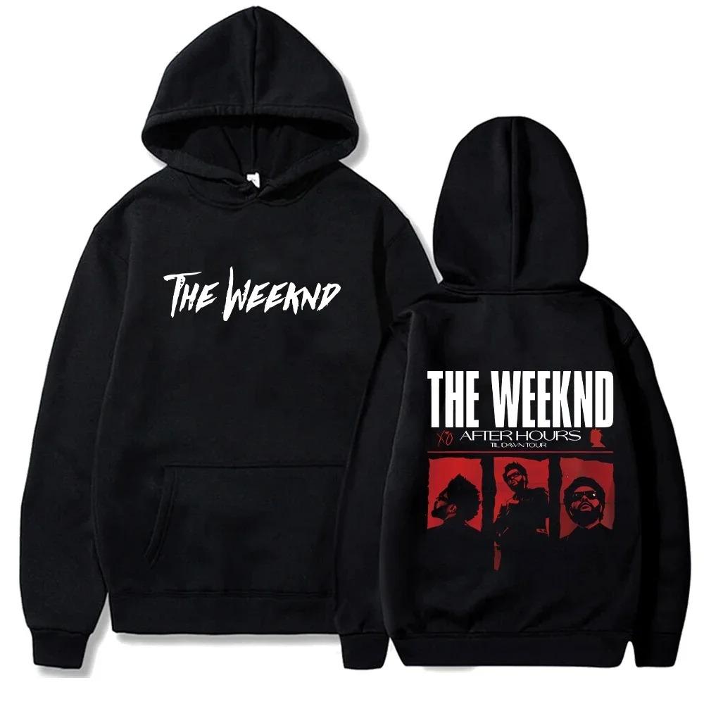 Флисовые толстовки Weeknd Повседневные свободные худи Оверсайз худи The Weeknd Уличная одежда Лонгслив Унисекс С принтом
