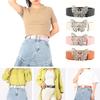 Rhinestones Butterflies Decor Belt Adjustable Length Multi Holes Design Women Waistband Solid Color Belt Costume Accessories