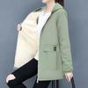 Large Size Women's Autumn Fashion Casual Fleece Jacket Coats Long Hooded Coats