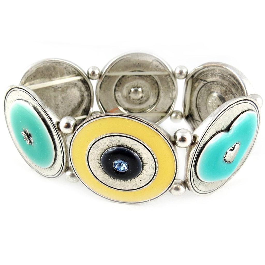 Les Trésors De Lily [D9669] - Ivory Blue 'Babouchka' Designer Bracelet