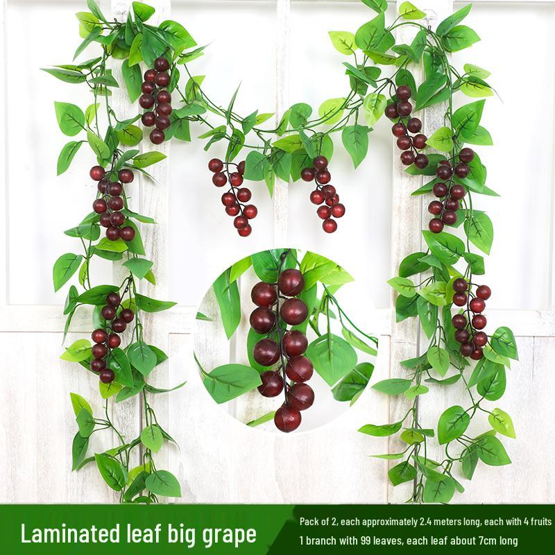 Artificial Grape Leaves and Flower Vine Ceiling Decoration