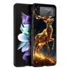 Cartoon Animal Deer Hard PC Phone Case For Samsung Galaxy Z Flip 7 6 5 4 Black Cover For Galaxy Z Flip 3 Foldable Shell Fundas