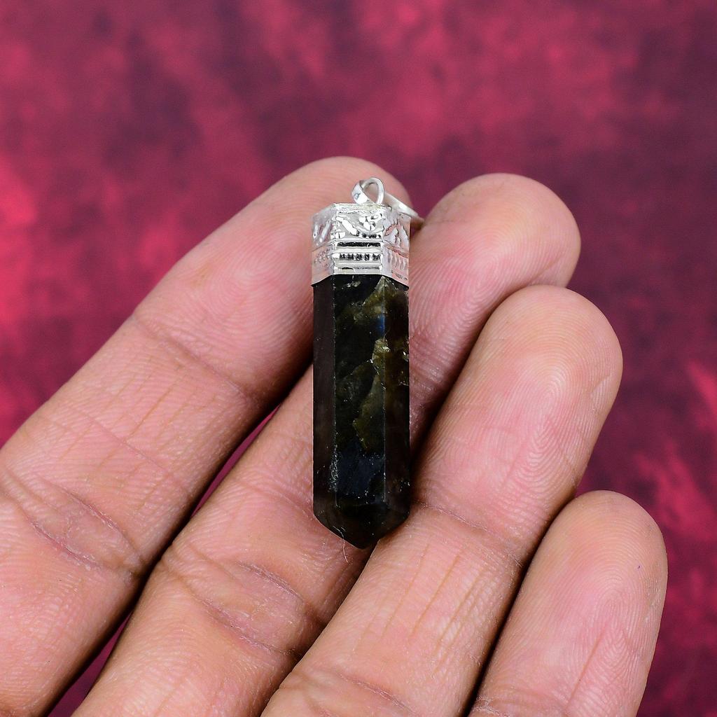 Подвеска из нууммита, Ювелирное изделие из стерлингового серебра 925 пробы. Подарок для женщин, подвеска ручной работы, ювелирные изделия из драгоценных камней