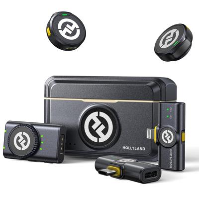 Беспроводной микрофон Hollyland Lark M2 для iPhone/камеры/Android/ПК, аудио высокого качества 48 кГц/24 бит, дальность 300 м, YouTube, влог, стриминг