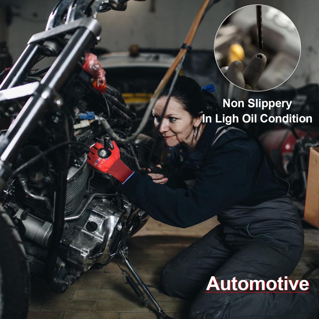 Защитные рабочие перчатки с нитриловым покрытием для работы и деревообработки [HPHST] Перчатки, Перчатки, 12 штук Мужские - Сенсорный экран, Нескользящие,