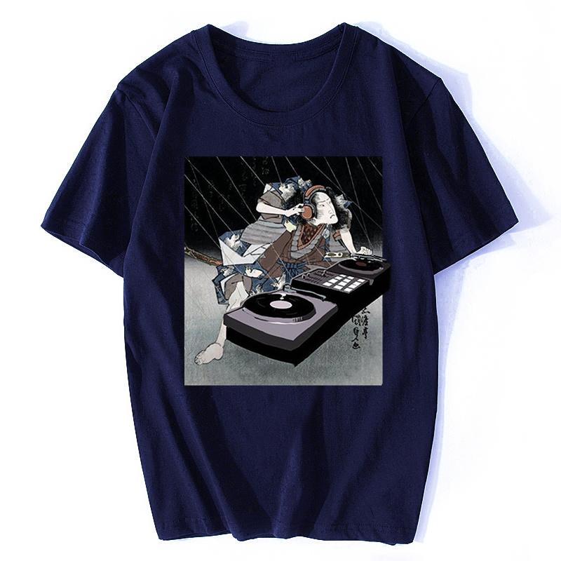 Samurai Dj Shirt Deejay Shirt Funny Dj Tees Cotton Tshirt New Print TShirt Mens Short Sleeve Hot Band T Shirt funny