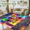 Crystal Velvet Square Rug Custom NameAmong Us Pattern Non Slip Home Floor Decor Rug