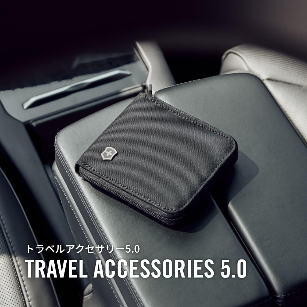 Victorinox Travel Accessories Bifold No Coin Holds Many 610395 5.0 Zip-Around Wallet, Slim, Compact, Purse, Cards, Black,