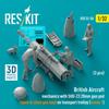 Reskit British Mechanic Gunpod Trolley 3D Printer Resin Kit 1/32 w/SUU-23 & "Type 1" (3 Pieces) RSKF32-0050 (Airplane)