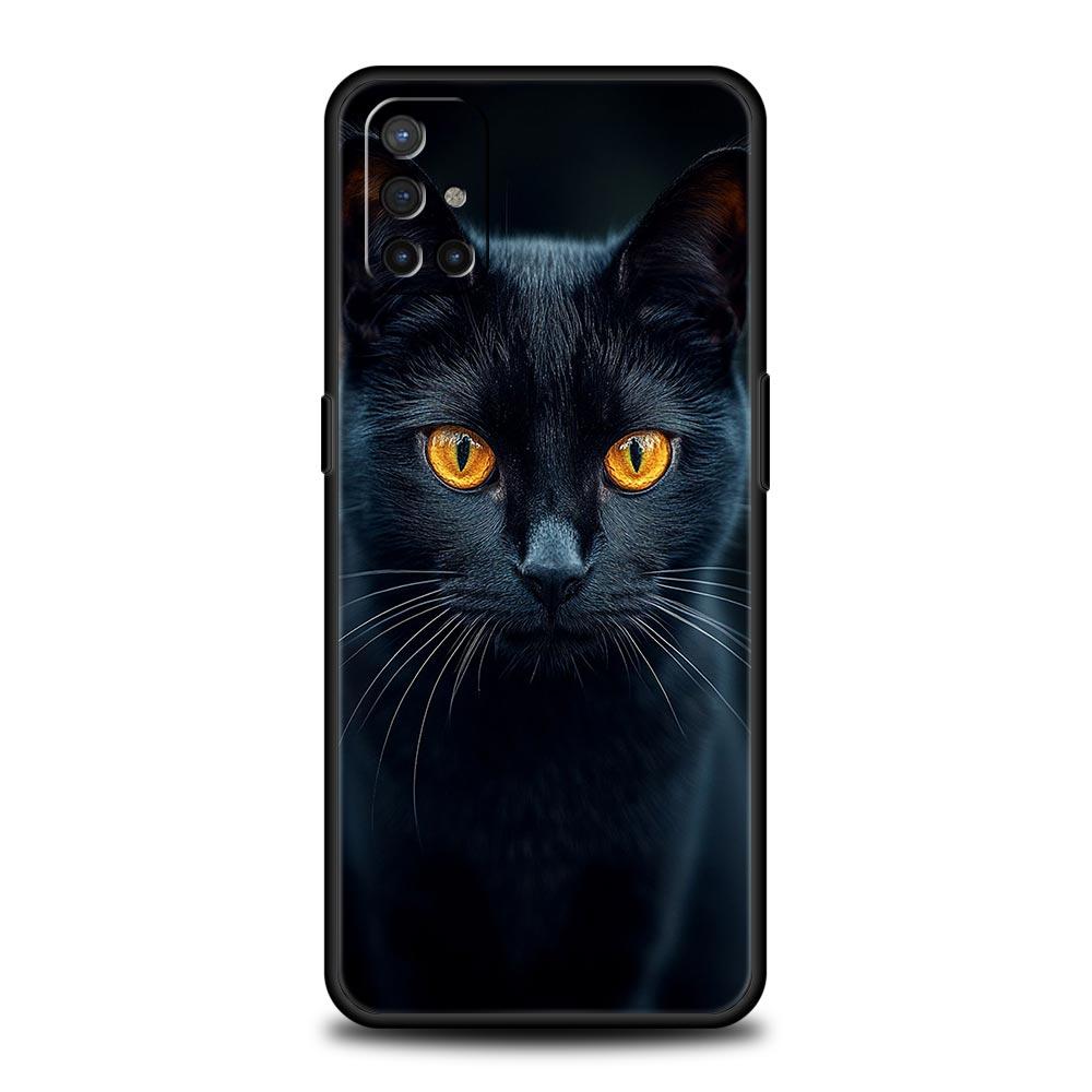 Чехол для телефона для OnePlus 12 11 10 9 Pro 9T 12R 10R 9R 9RT 10T 8T 8 7 6T 7T Nord 2T CE 2 5G N200 N10 N100 Черный кот