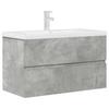2 Piece Bathroom Furniture Set Concrete Grey Particleboard