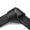 2Pcs Men's Belt Without Buckle 3.5cm/1.37inch Width Brand High End Belts Black Soft PU Leather Men Belts Body No Buckle Strap