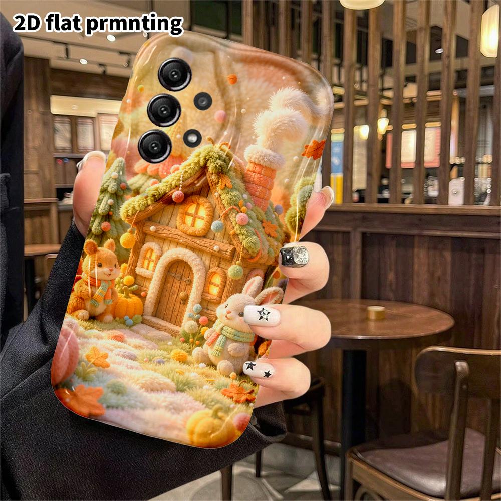 Чехол для телефона: 2D плоский, подходит для Samsung Galaxy A34 A35 M05 M06 S20 S22 S21 FE Plus 5G, защитный чехол, лесная хижина, идеален для Рождества и Хэллоуина