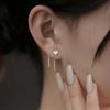 Асимметричные серьги Love Earline Flash Diamond в форме сердца с длинной бахромой в виде цепочки в корейском стиле