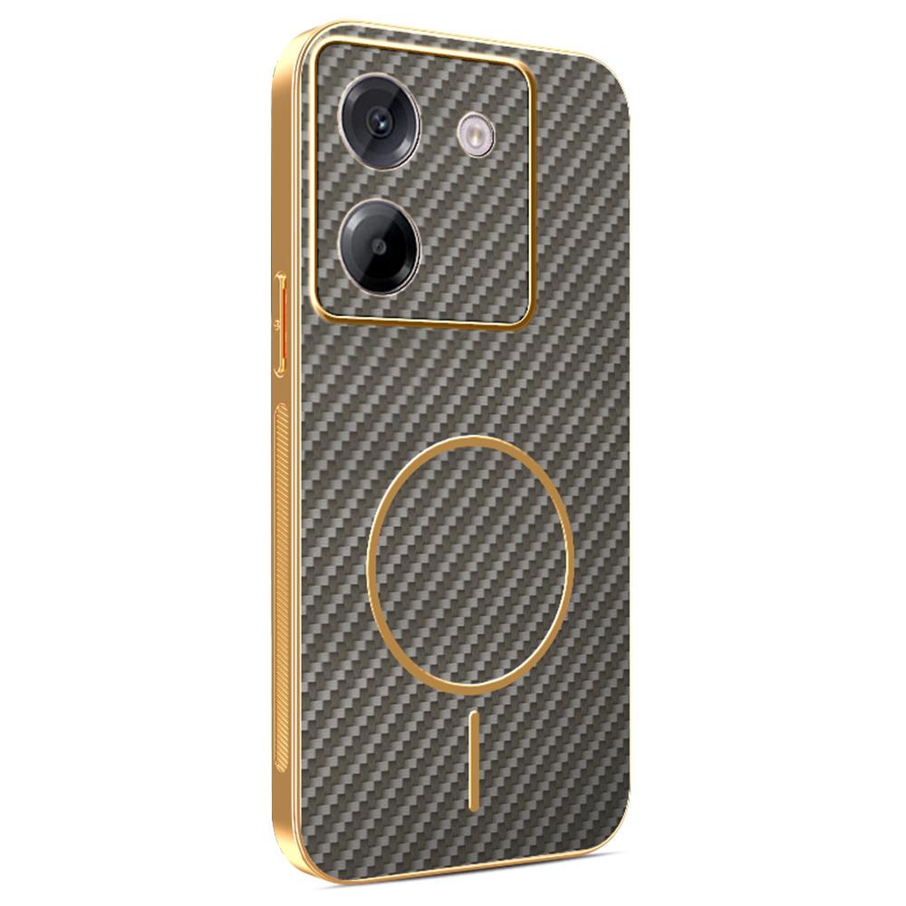 For Xiaomi Poco M7 Pro 5G Phone Case Carbon Fiber Textured Electroplated TPU Back Cover