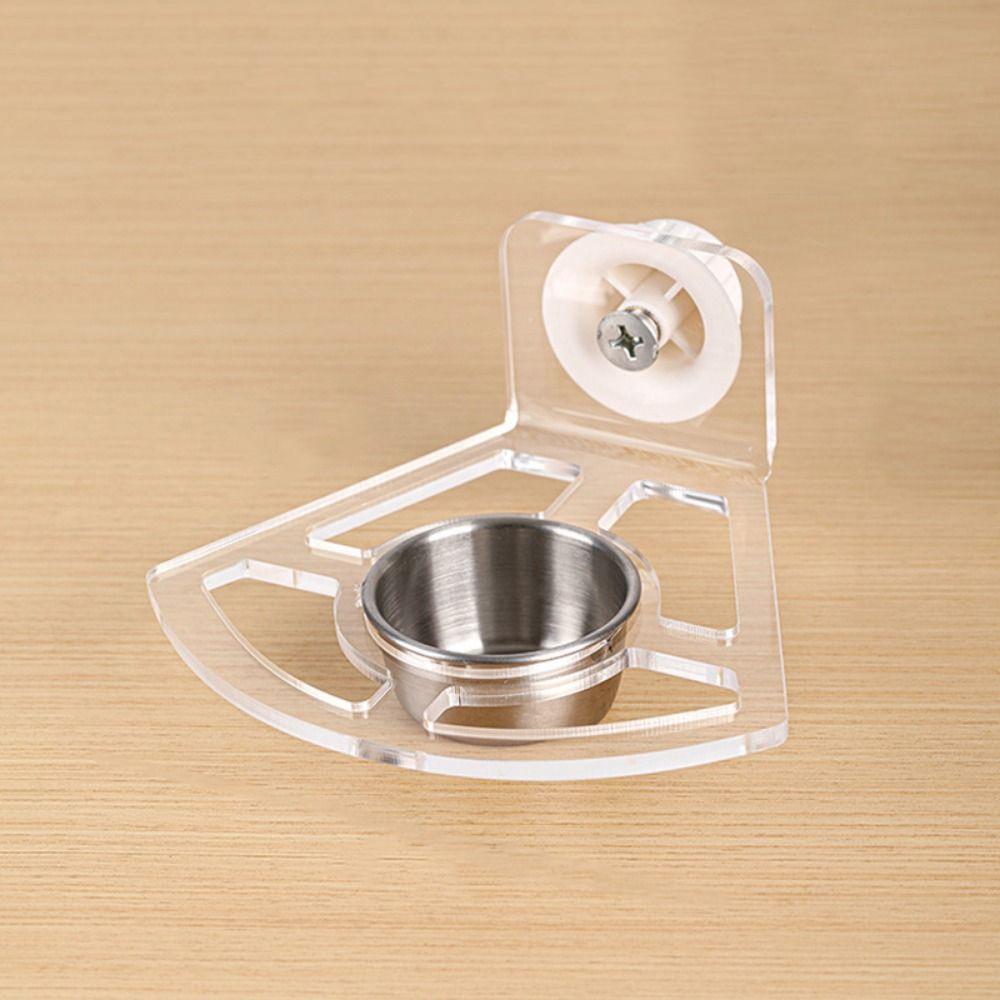 Spillproof Hanging Feeding Station Detachable Clear Feeding Bowl Cage Bird Feeder  Cage Accessories