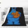 Custom Cookie Monster TV Theme Fleece Throw Fashion Blanket for Bed Couch or Outdoor Use  Soft and Warm Flannel