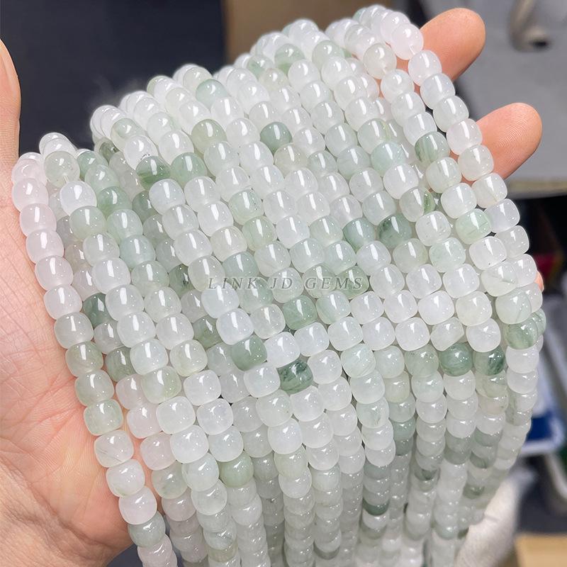 8/10мм Натуральный Тяньшаньский Нефрит Старой Формы Бусины - Ледяной Нефрит Камень Яблочные Бусины для DIY Ювелирных Изделий