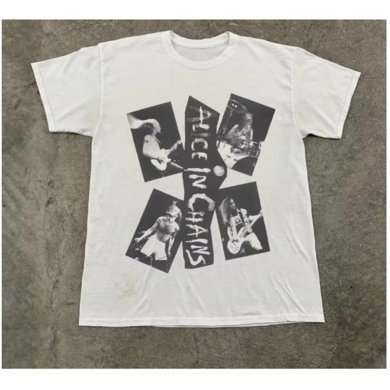 Retro Alice in Chains Rock Tshirt White Tshirt for Unisex and Women Size S4XL Casual Fashion for Daily Wear