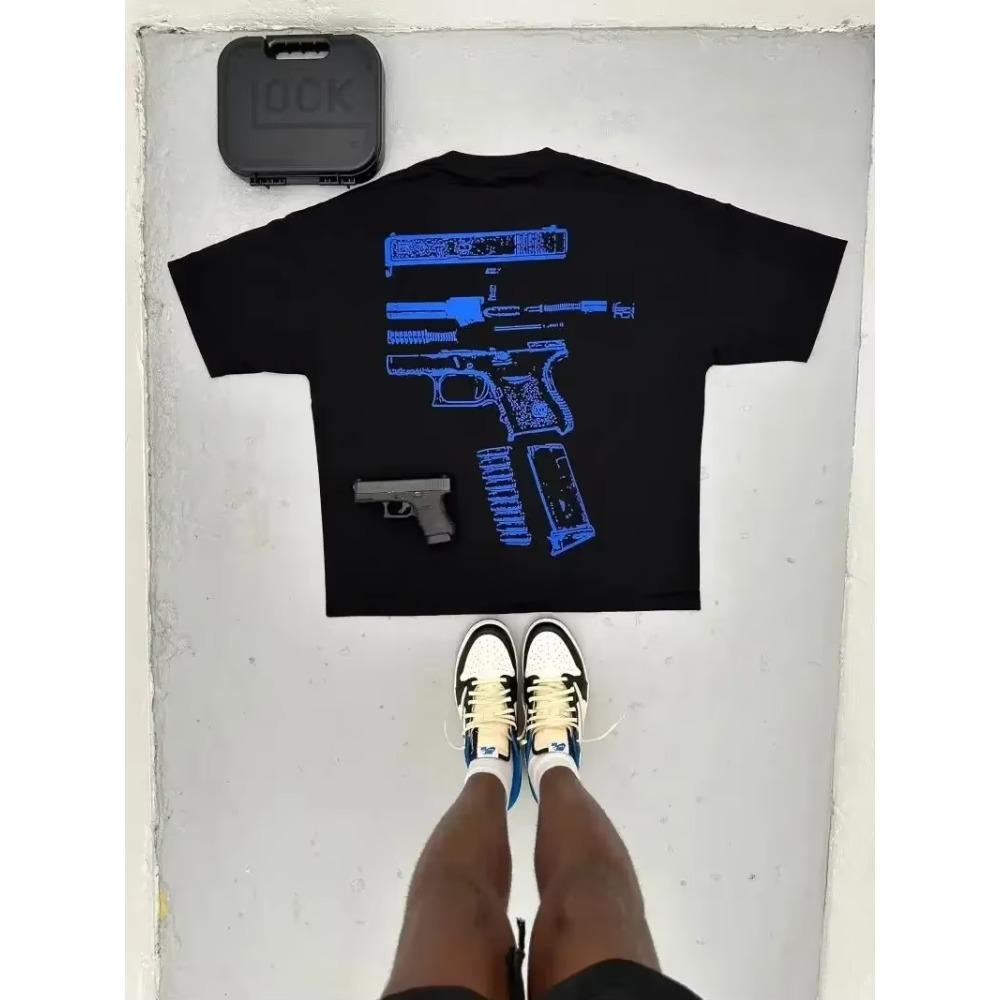 Мужские футболки Y2K Футболка Harajuku Hip Hop с графическим принтом We Trust, круглым вырезом, хлопковая футболка большого размера, готические топы с коротким рукавом