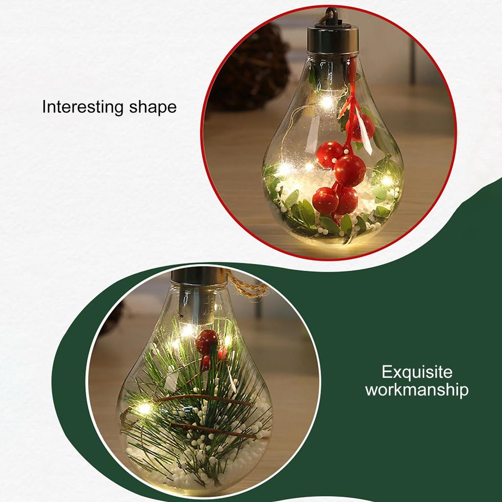 Puntos Christmas Tree Transparent LED Luminous Night Light Ball Hanging Pendant Decor