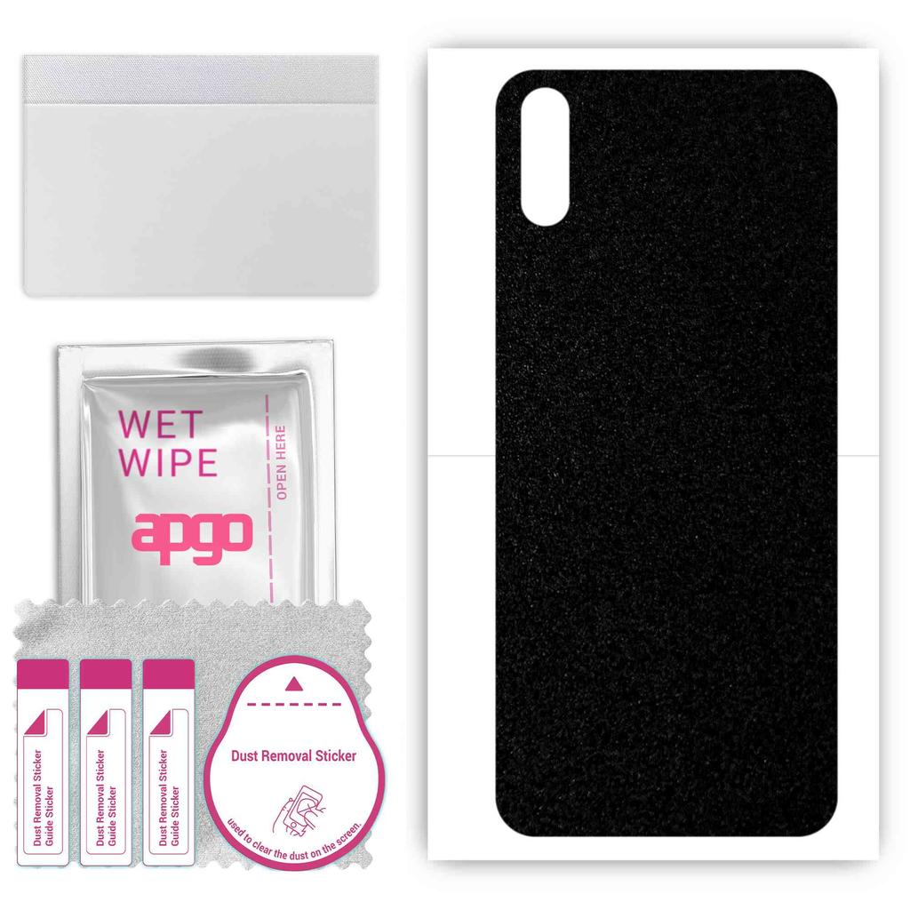 apgo Protective Skin Sticker for the back compatible with LG W11, Wrap Film, Foil, Vinyl - Pattern Matte Black