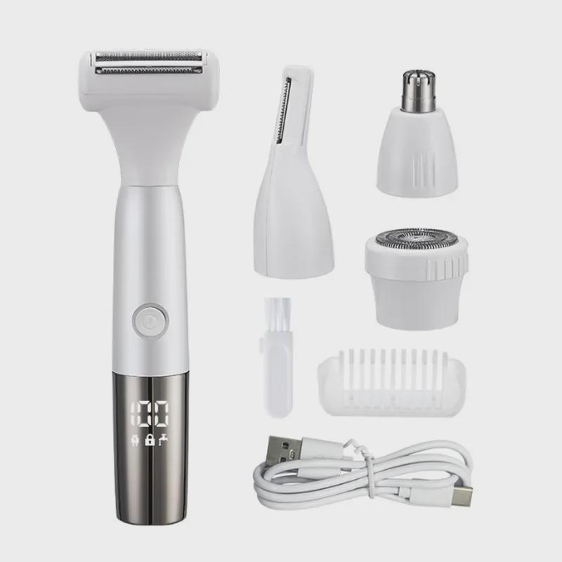 Многофункциональная женская электробритва с цифровым дисплеем для удаления волос в интимной зоне и подмышками