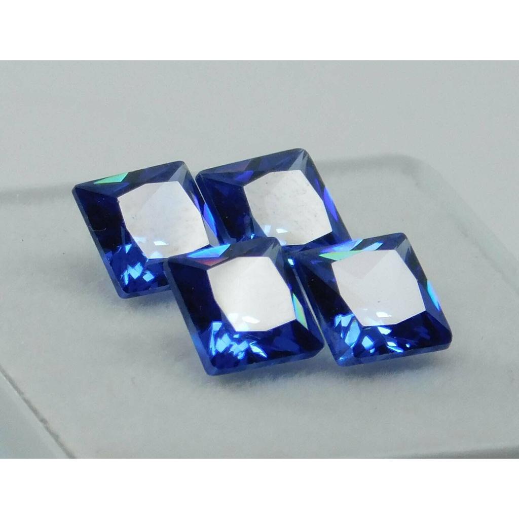5x5 Mm Natural Sapphire Square Shape CERTIFIED Blue Loose Gemstone 4 Pcs Lot A-238940375