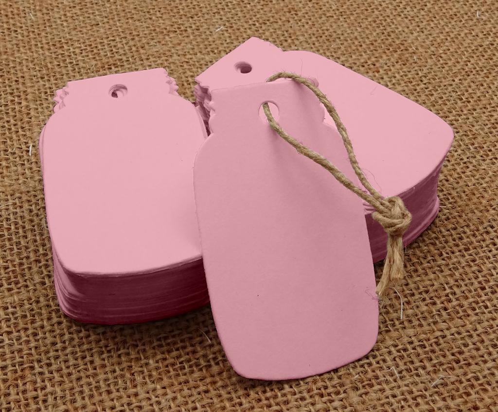 100 шт. Картонные бирки в форме банки Мейсона, пустые бирки для свадебных подарков с бесплатным натуральным джутовым шпагатом