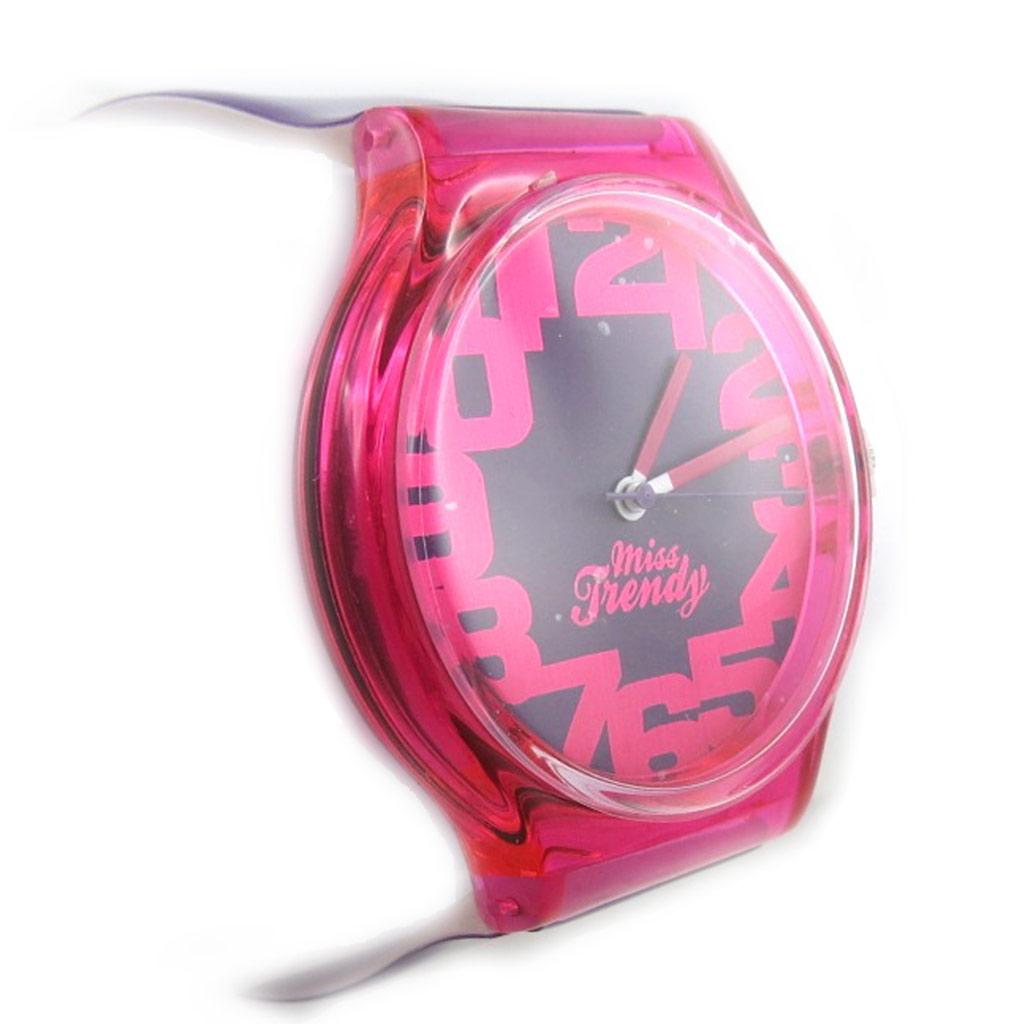 Les Trésors De Lily [N2377] - Montre femme 'Trendy' rose violet