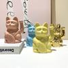 Lucky Cat французский скандинавский желтый розовый синий мультяшный Lucky Cat украшения креативная модель дома мягкие украшения подарки
