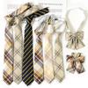 Preppy Style Brown and Yellow No-Tie Bow for Women's Shirts
