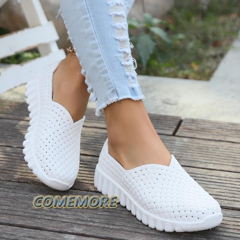 Модные летние туфли на плоской подошве для женщин, большие размеры, мягкая подошва, для отдыха, классические дышащие спортивные туфли, весенние лоферы