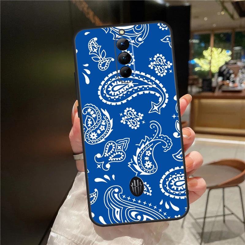 Черный чехол-бандана с узором пейсли для ZTE Nubia Red Magic 10S 9S 8S 10 9 8 11 Pro Plus 6 7 6S 7S Для RedMagic 10 Air Чехол