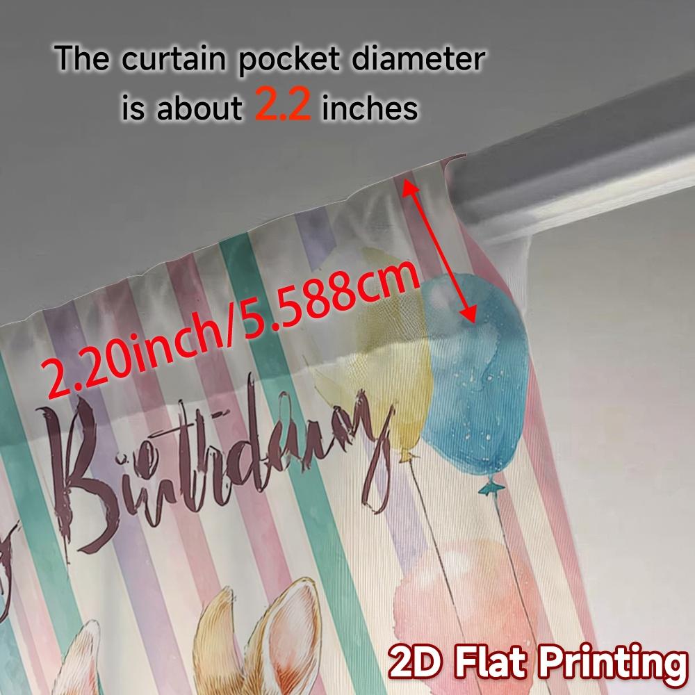 2 шторы с 2D плоской печатью (Без Рода) BirthdayBunnies Модные Современные Шторы Тканевые Шторы Для Праздничного Использования для