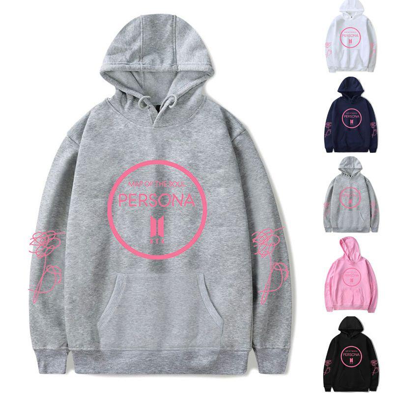 Худи из смесового хлопка Map Of The Soul Persona Kpop Bts Bangtan Boys с капюшоном и длинными рукавами