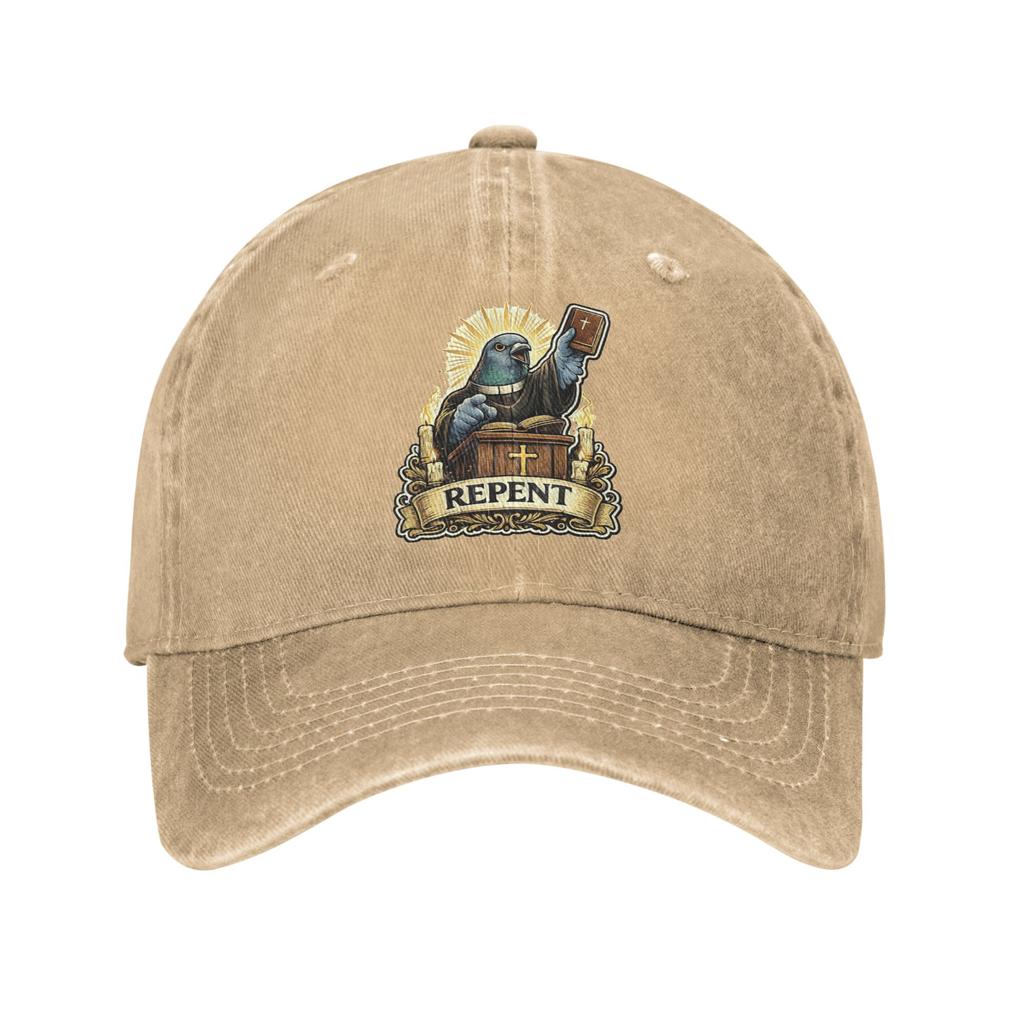 pigeon meme Multicolor Hat Peaked Womens Cap Repent Preacher Funny Religious Personalized Visor Protection Hats